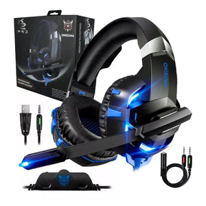 Audífonos gamer de diadema alámbrica Gadgets&Fun con luces LED