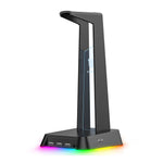Cargar imagen en el visor de la galería, Soporte gamer para audífonos Gadgets&amp;Fun RGB entrada 3.5 y 7.1
