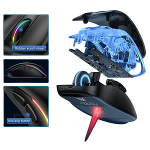 Mouse gamer alámbrico ergonómico Gadgets&Fun RGB