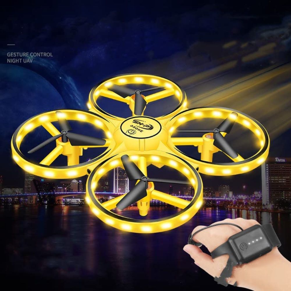 Dron cuadricóptero con luces LED Gadgets&Fun con sensor de mano