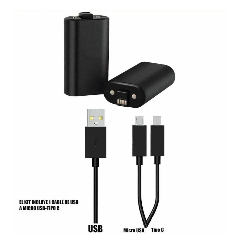 Kit de bateria recargable para control de videojuegos Xbox One Gadgets&Fun 2800 mAh compatible con Xbox one, Xbox one x y Xbox one S