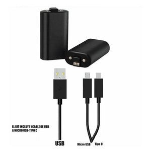Kit de bateria recargable para control de videojuegos Xbox One Gadgets&Fun 2800 mAh compatible con Xbox one, Xbox one x y Xbox one S