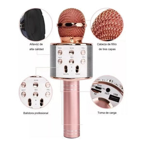 Micrófono bluetooth Karaoke Gadgets&Fun con luces