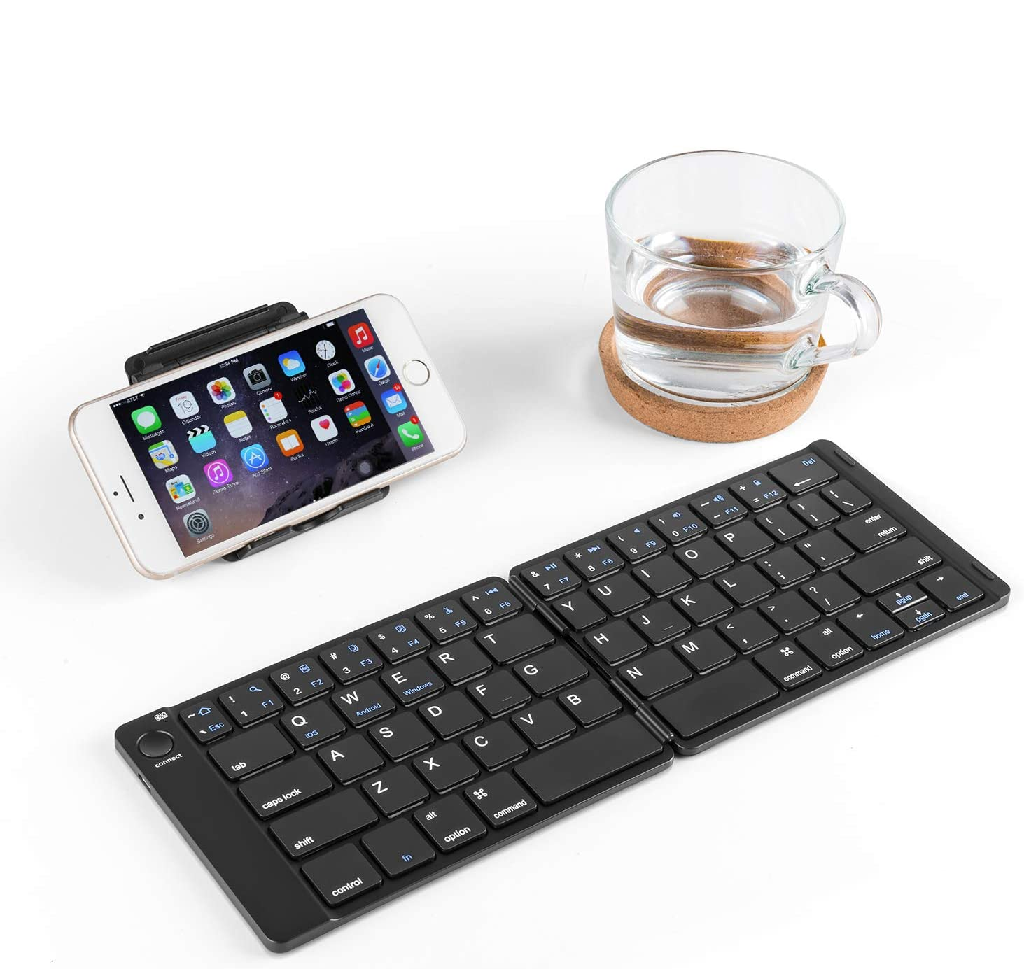 Teclado bluetooth inalámbrico plegable con batería recargable Gadgets&Fun compatible con IOS, Android y Windows